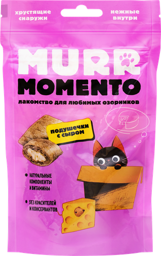 Лакомство для кошек MURR MOMENTO Подушечки с сыром, 60г, детальное фото