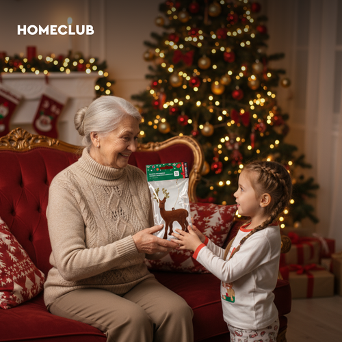 Украшение новогоднее HOMECLUB DEER Олень с золотыми рогами, 15см, крупный план