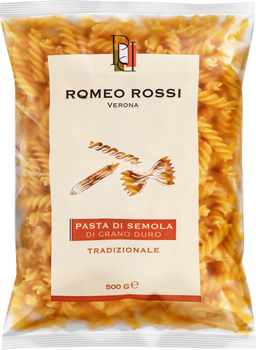 Паста ROMEO ROSSI Fusilli, из муки твердых сортов пшеницы, 500г, фотография