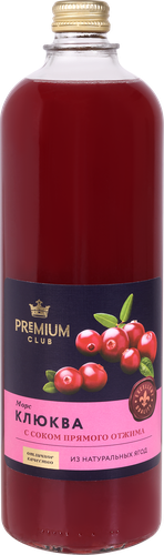 Морс PREMIUM СLUB Клюквенный, 0.98л, вид
