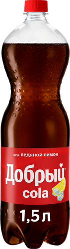 Напиток ДОБРЫЙ Кола Ледяной лимон газированный, 1.5л, фотография