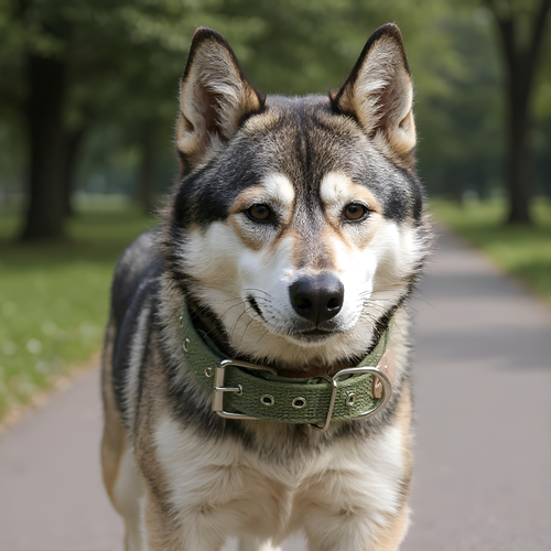 Ошейник для собак PAW WOW брезентовый 44–60см, хаки, картинка