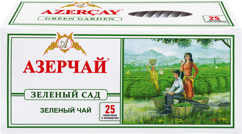 Чай зеленый АЗЕРЧАЙ Зеленый сад, 25пак, детальное фото