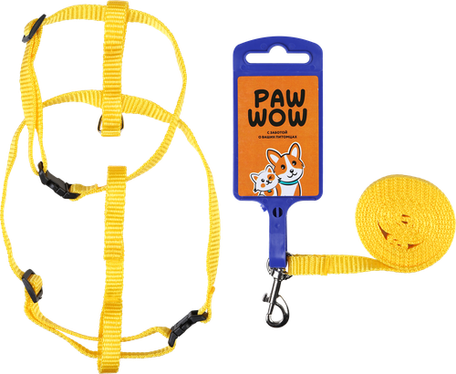 Комплект для собак PAW WOW поводок и шлейка, 10мм, фото
