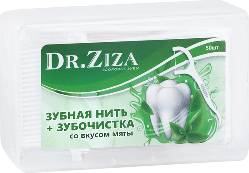 Флоссеры DR.ZIZA Зубная нить с зубочисткой со вкусом мяты, 50шт, фото