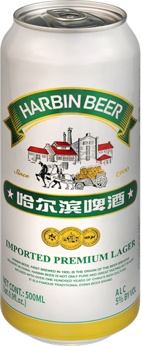 Пиво светлое HARBIN Премиум фильтрованное пастеризованное 5%, 0.5л, вид
