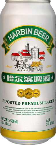 Пиво светлое HARBIN Премиум фильтрованное пастеризованное 5%, 0.5л, изображение