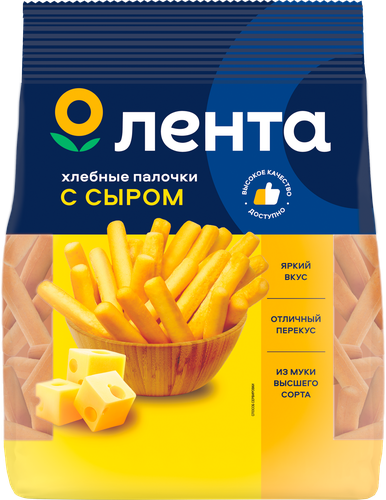 Палочки хлебные ЛЕНТА с сыром, 200г, картинка