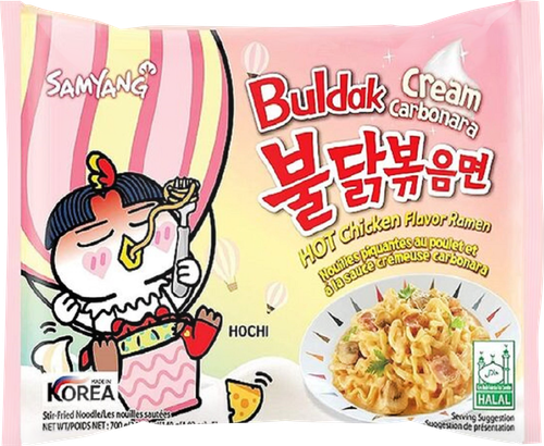 Лапша SAMYANG Buldak, со вкусом курицы и соуса карбонара, острая, 140г, фотография