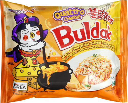 Лапша SAMYANG Buldak, со вкусом курицы и соуса четыре сыра, острая, 145г, фото