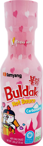 Соус SAMYANG со вкусом курицы и карбонара, острый, 200г, крупный план