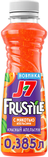 Напиток сокосодержащий J7 Frustyle из апельсинов и красных апельсинов, 0.385л, крупный план