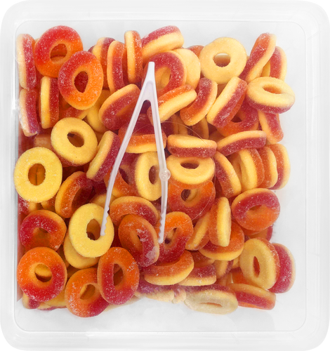 Мармелад жевательный BEBETO Peach Rings со вкусом персика, 1,08кг, крупный план