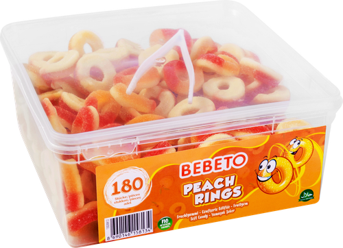 Мармелад жевательный BEBETO Peach Rings со вкусом персика, 1,08кг, детальное фото
