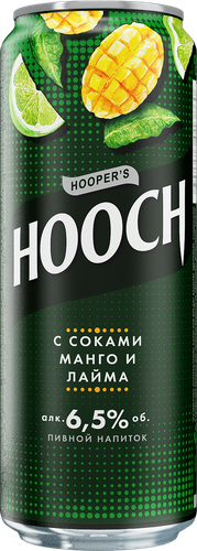 Напиток пивной HOOCH Супер с соком манго и лайма пастеризованный 6,5%, 0,45л, картинка