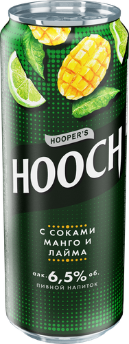 Напиток пивной HOOCH Супер с соком манго и лайма пастеризованный 6,5%, 0,45л, фотография