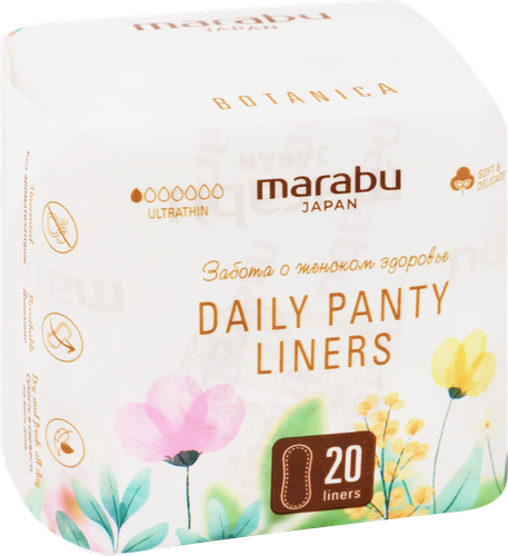 Прокладки ежедневные MARABU Botanica 1 капля, 20шт, вид