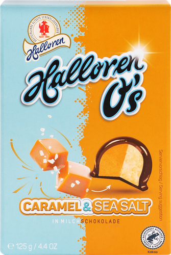 Конфеты шоколадные HALLOREN Caramel & Sea Salt, со вкусом соленой карамели, 125г, картинка