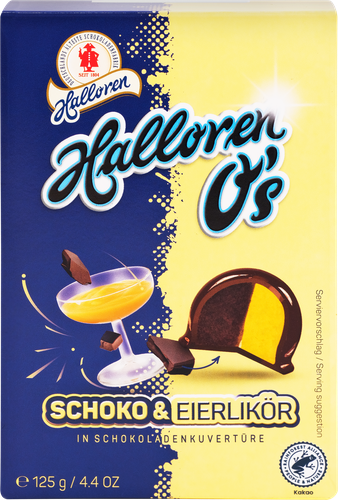 Конфеты шоколадные HALLOREN Schoko&Eierlikör с какао и яичным ликером, 125г, изображение