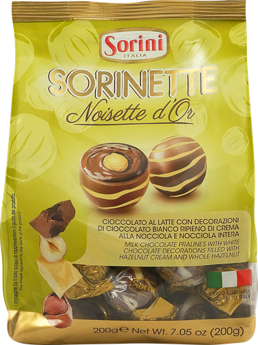 Конфеты HDI Noisette D'or пралине с ореховым кремом и цельным фундуком, 200г, фото