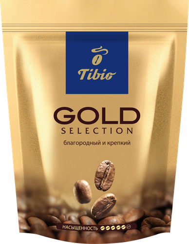 Кофе растворимый TIBIO Голд Селекшн натуральный сублимированный, 285г, крупный план