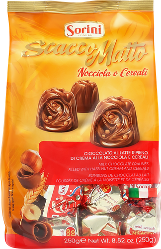 Конфеты HDI Scacco Matto пралине с ореховым кремом и злаками, 250г, изображение