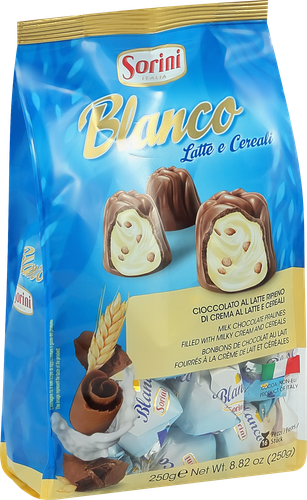 Конфеты HDI Blanco пралине с молочным кремом и злаками, 250г, фотография