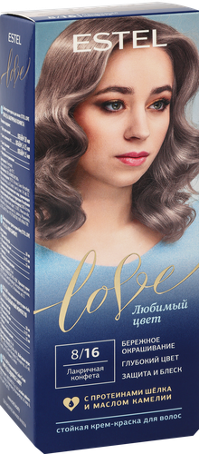 Краска для волос ESTEL Love 8/16 Лакричная конфета, 115г, изображение