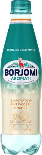 Вода BORJOMI Aromati, цитрус и имбирь, газированная, пэт, 0.5л, изображение