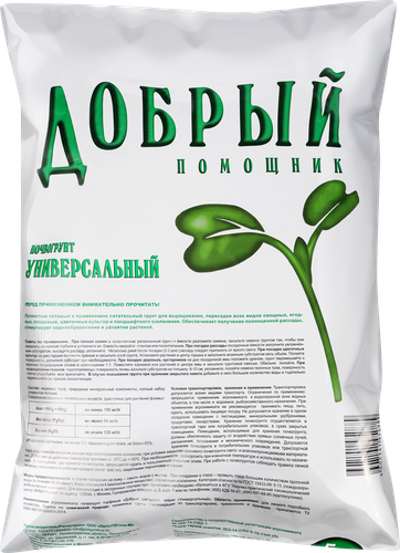 Грунт торфяной ДОБРЫЙ ПОМОЩНИК Универсальный, Арт. 530, 5л, вид