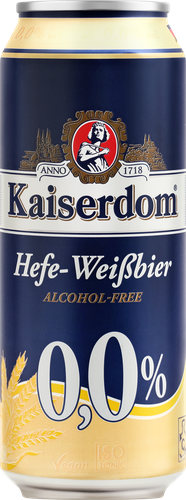 Пиво светлое безалкогольное KAISERDOM Hefe-Weissbier пастеризованное нефильтрованное неосветленное, 0.5л, изображение