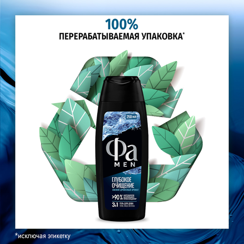 Гель для душа мужской ФА Men Глубокое очищение, 250мл, картинка