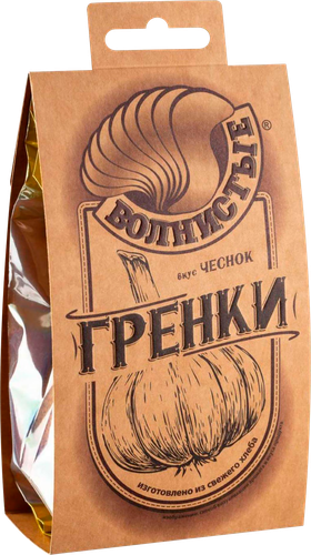 Гренки ржано-пшеничные ВОЛНИСТЫЕ со вкусом чеснока, жареные, 75г, изображение