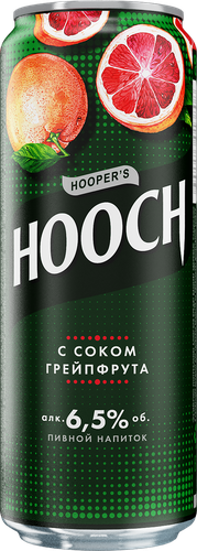 Напиток пивной HOOCH Супер с соком грейпфрута пастеризованный 6,5%, 0,45л, вид