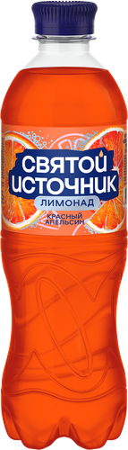 Лимонад СВЯТОЙ ИСТОЧНИК Красный апельсин, газированный, 0.5л, крупный план