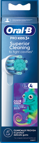 Насадки сменные для электрической зубной щетки детские ORAL-B PRO Kids Chameleon, 4шт, крупный план