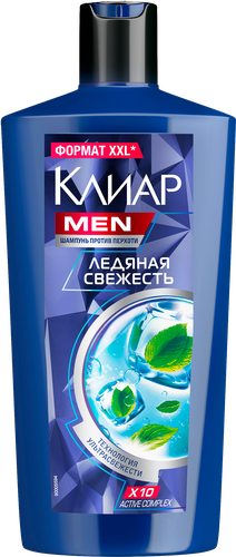 Шампунь мужской КЛИАР MEN Ледяная свежесть с ментолом, против перхоти, 650мл, фотография