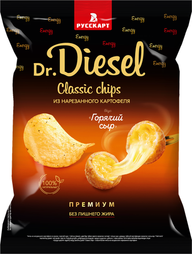 Чипсы картофельные DR.DIESEL Горячий сыр, 120г, изображение