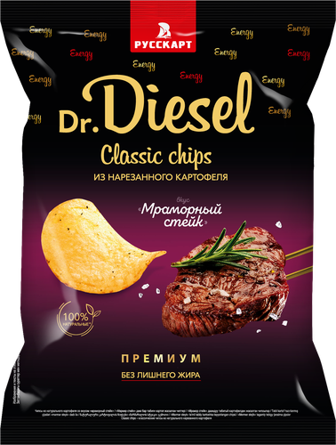 Чипсы картофельные DR.DIESEL Мраморный стейк, 120г, картинка