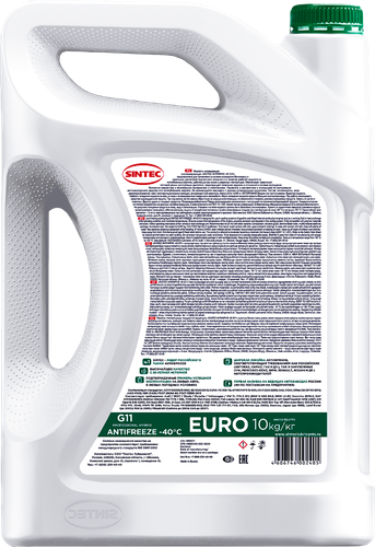 Антифриз SINTEC Euro G11 green до -40, 10кг, детальное фото