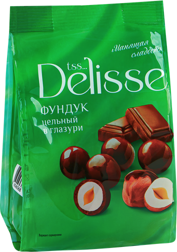 Фундук цельный DELISSE в глазури, 150г, вид