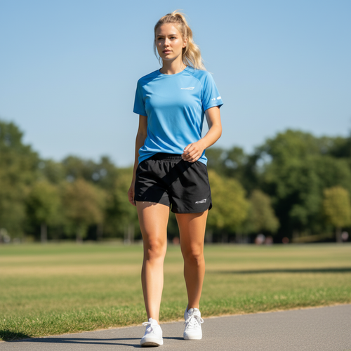 Футболка спортивная женская ACTIWELL светло-голубая, Арт. AW25202-03, крупный план