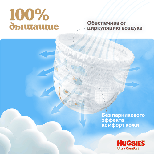 Подгузники-трусики для мальчиков HUGGIES Ultra Comfort 4 9–14кг, 46шт, изображение