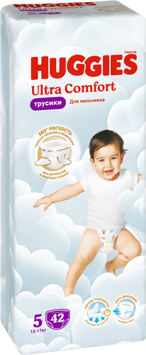 Подгузники-трусики для мальчиков HUGGIES Ultra Comfort 5 12–17кг, 42шт, фото