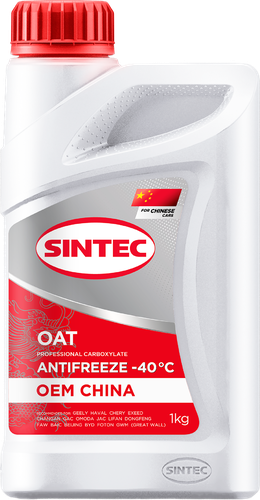 Антифриз SINTEC Oem China OAT red до -40, 1кг, изображение