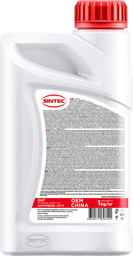 Антифриз SINTEC Oem China OAT red до -40, 1кг, крупный план