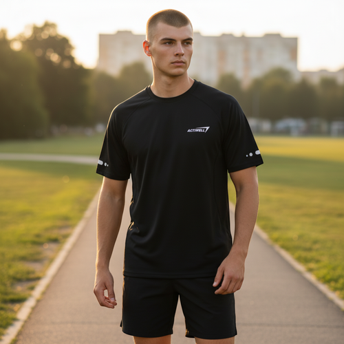Футболка спортивная мужская ACTIWELL черная, Арт. AW25102-03, фотография