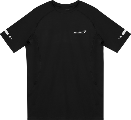 Футболка спортивная мужская ACTIWELL черная, Арт. AW25102-03, крупный план