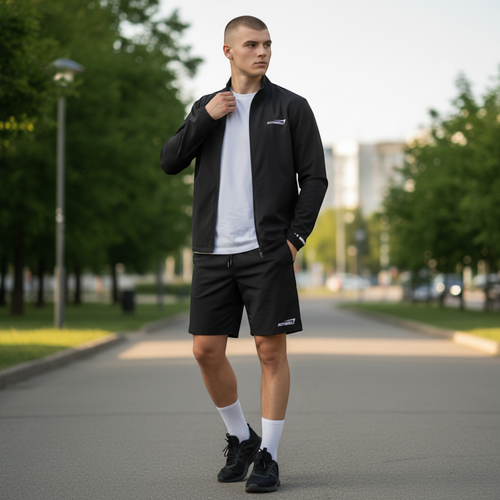 Толстовка спортивная мужская ACTIWELL с капюшоном, черная, Арт. AW25107-02, картинка