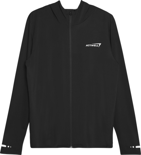 Толстовка спортивная мужская ACTIWELL с капюшоном, черная, Арт. AW25107-02, детальное фото